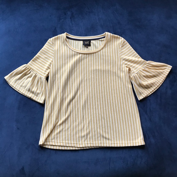 ANTHRO W5 YELLOW‎ WHITE STIPED TERRY CLOTH TOP - Picture 1 of 5